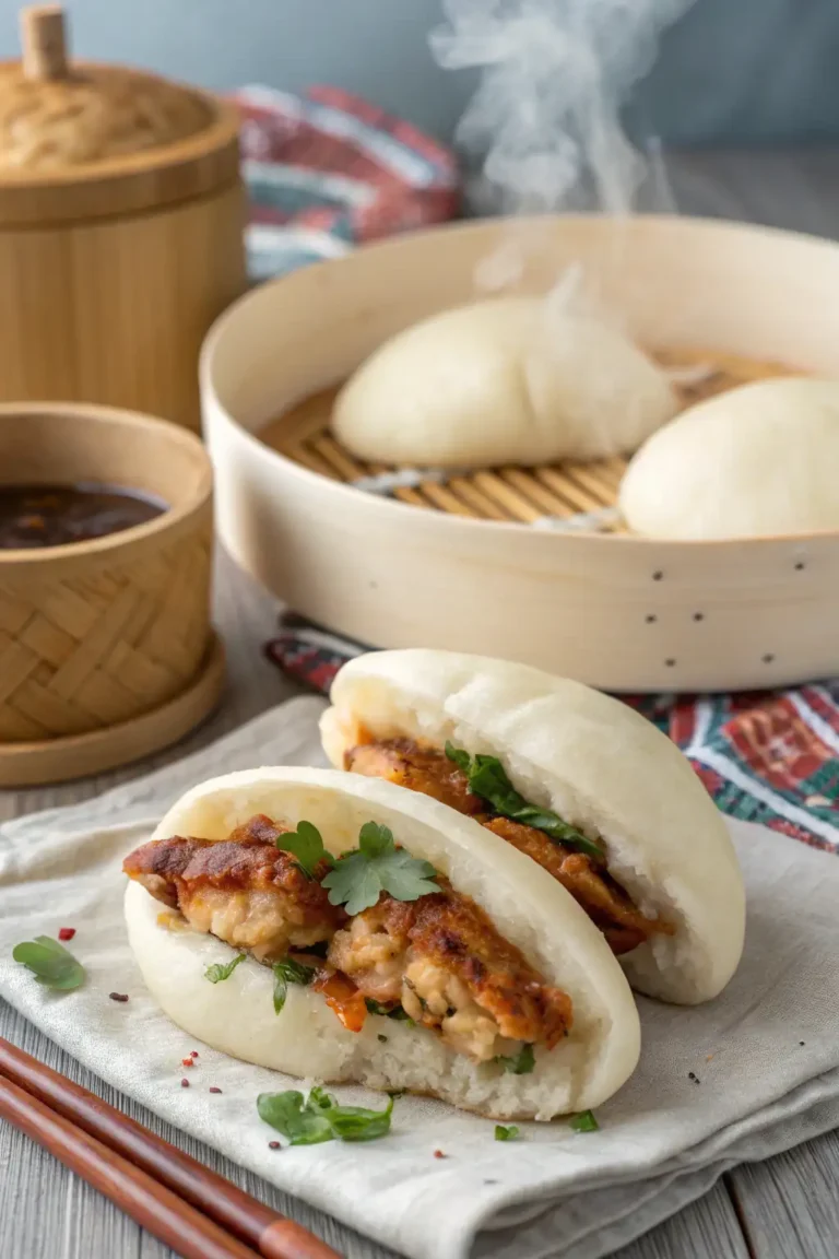 A delicious plate of Air Fryer Chicken Bao