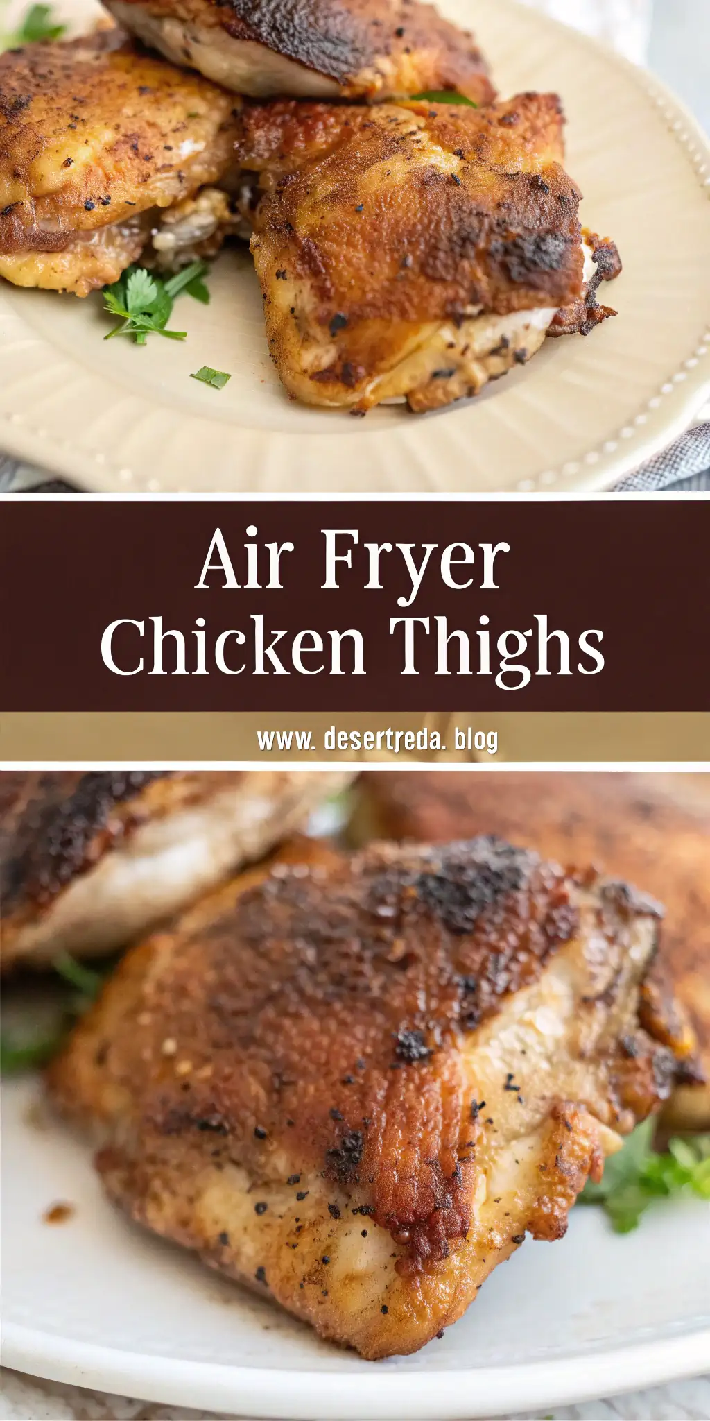 Pinterest image 2 for Air Fryer Chicken Thighs