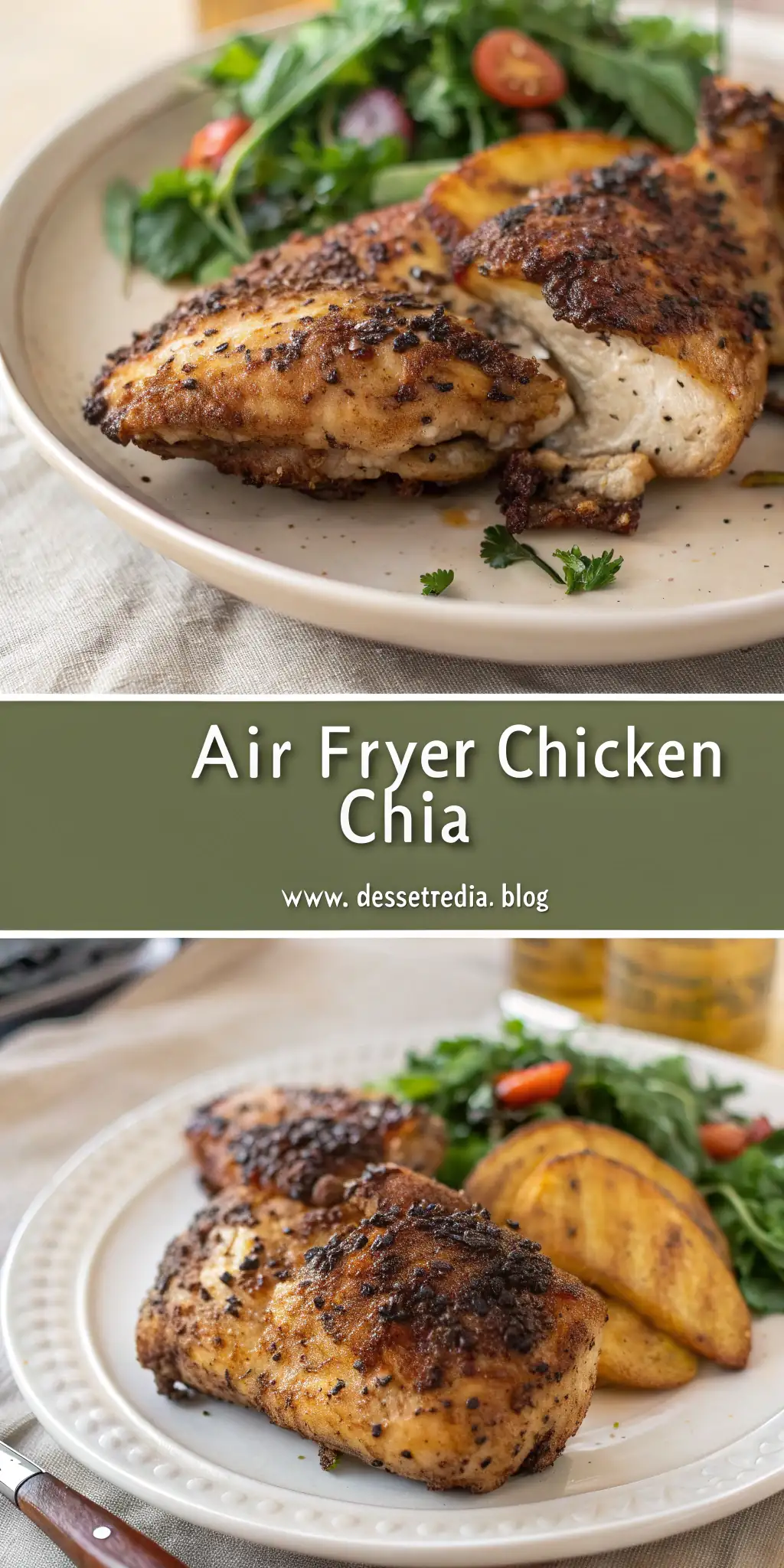 Pinterest image 2 for Air Fryer Chicken Chia