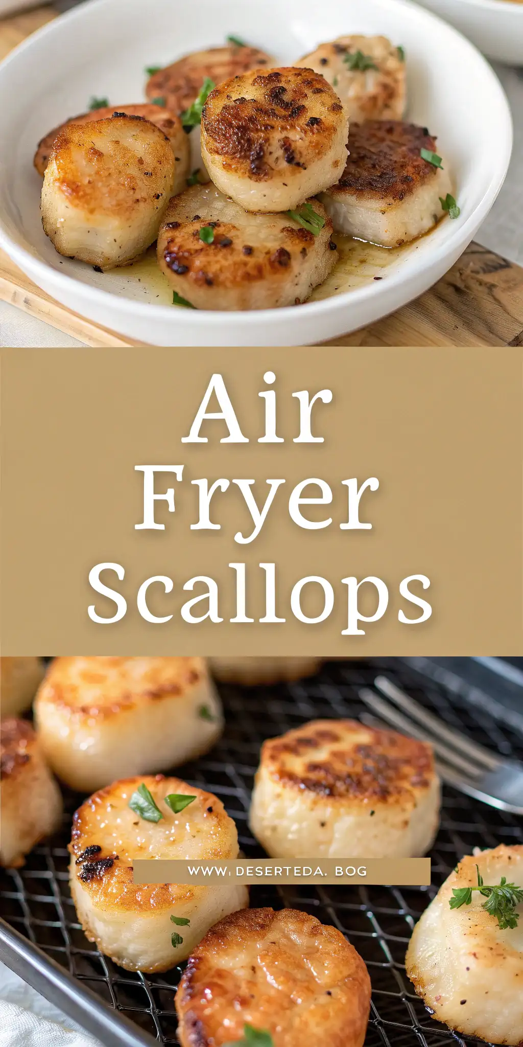 Pinterest image 2 for Air Fryer Scallops
