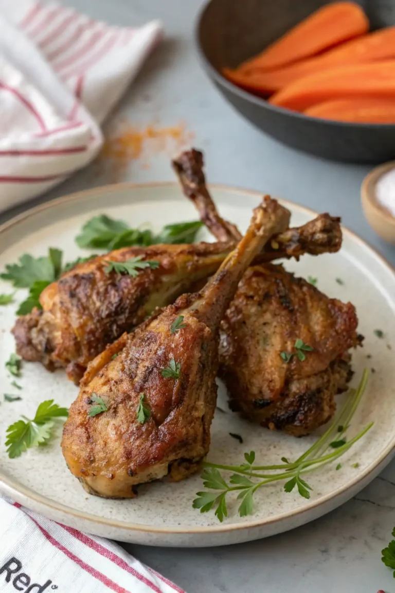 A delicious plate of Air Fryer Rabbit Legs
