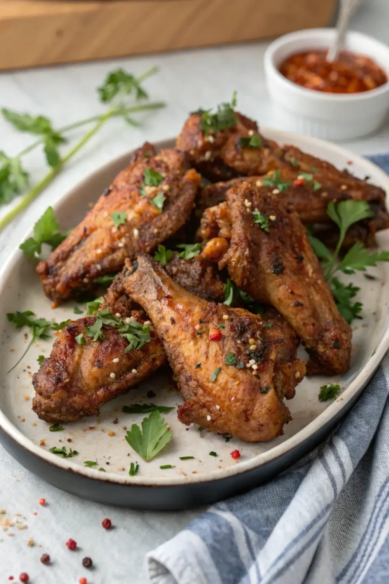 A delicious plate of Air Fryer Duck Wings