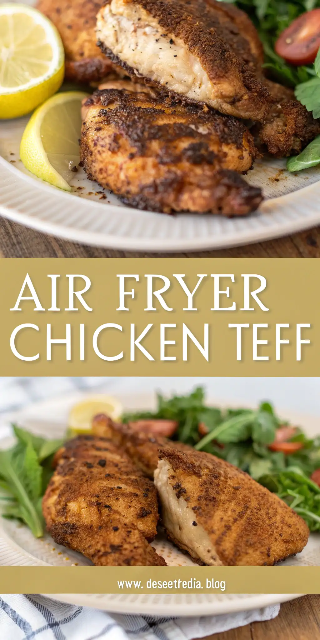 Pinterest image 1 for Air Fryer Chicken Teff