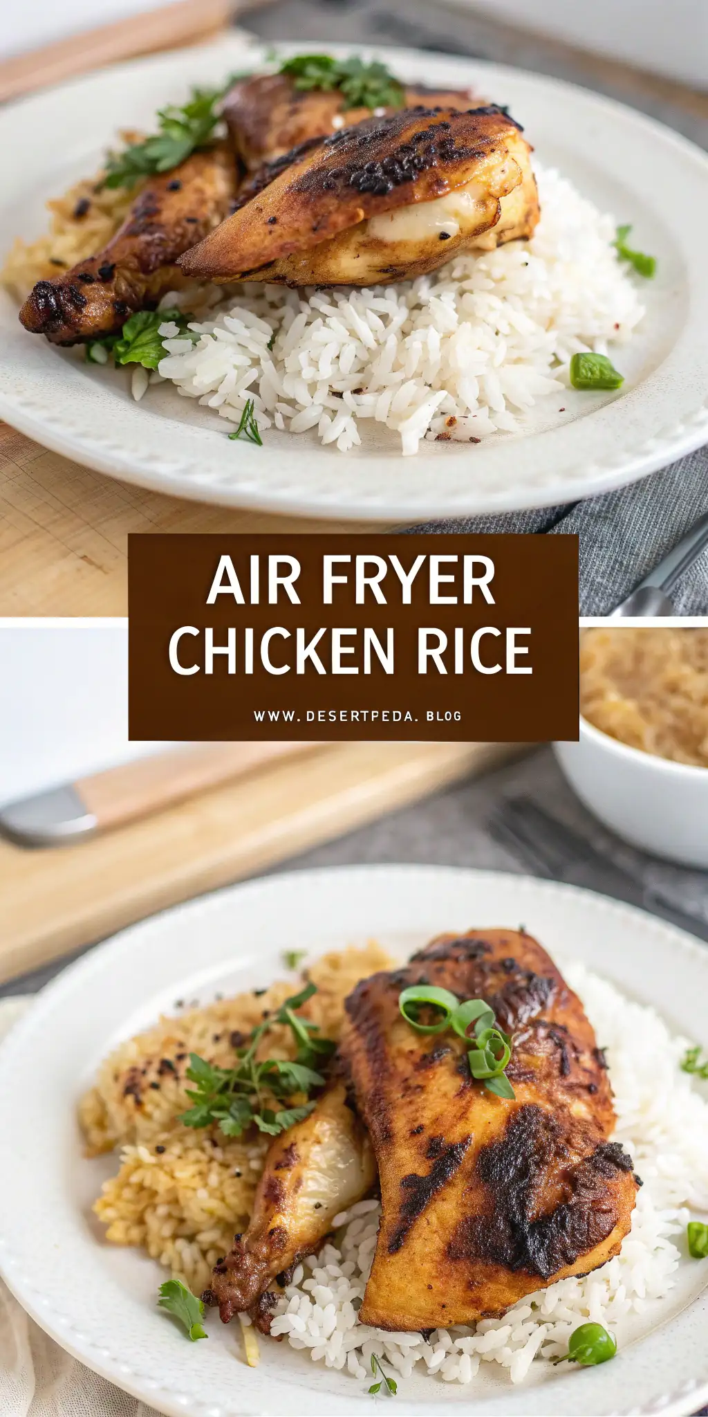 Pinterest image 1 for Air Fryer Chicken Rice
