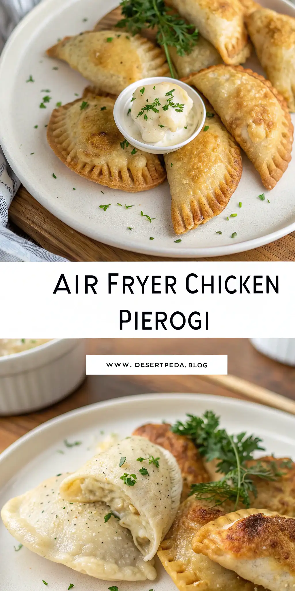 Pinterest image 2 for Air Fryer Chicken Pierogi