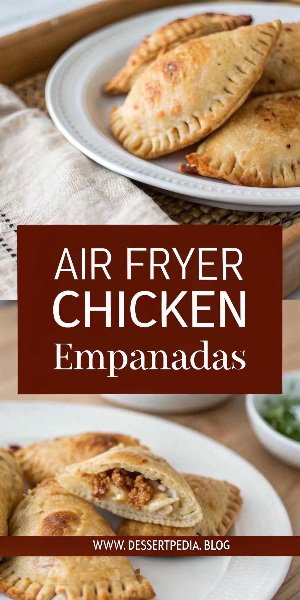 Pinterest image 1 for Air Fryer Chicken Empanadas