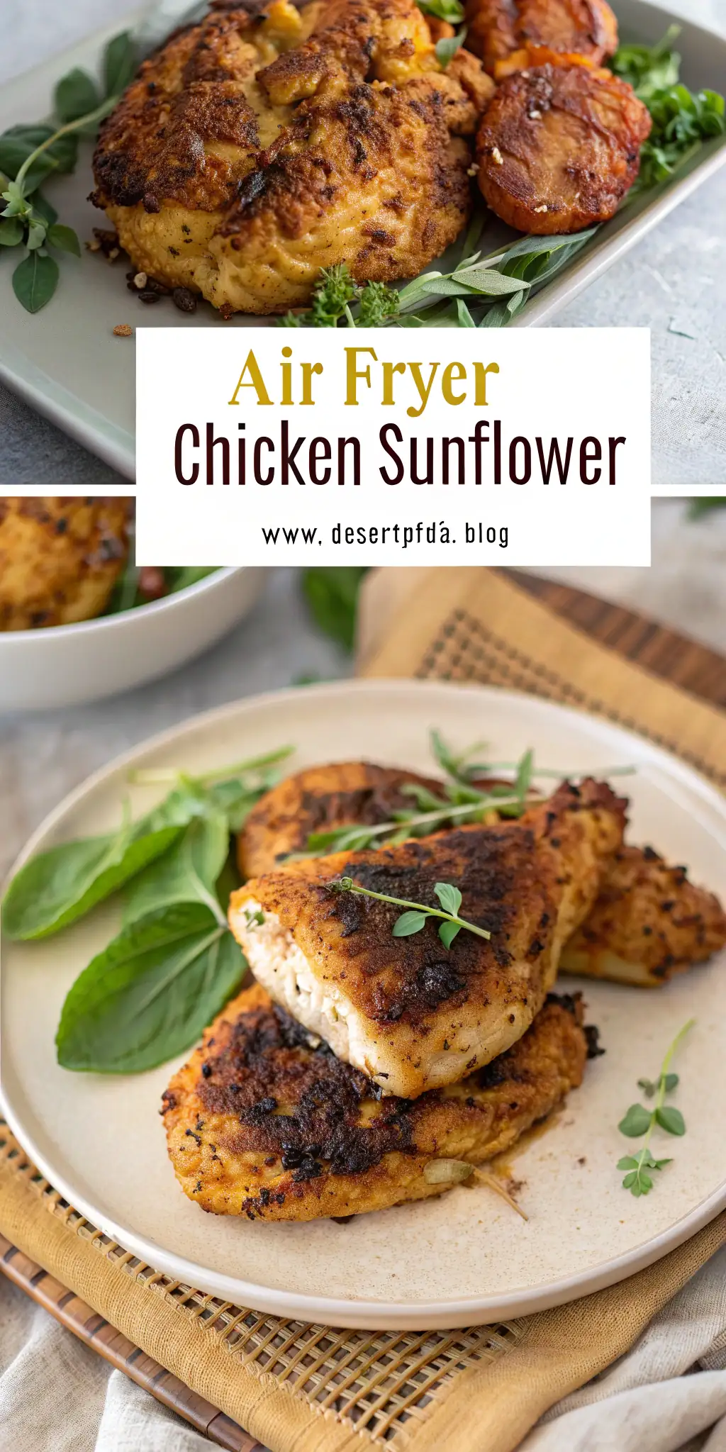 Pinterest image 2 for Air Fryer Chicken Sunflower