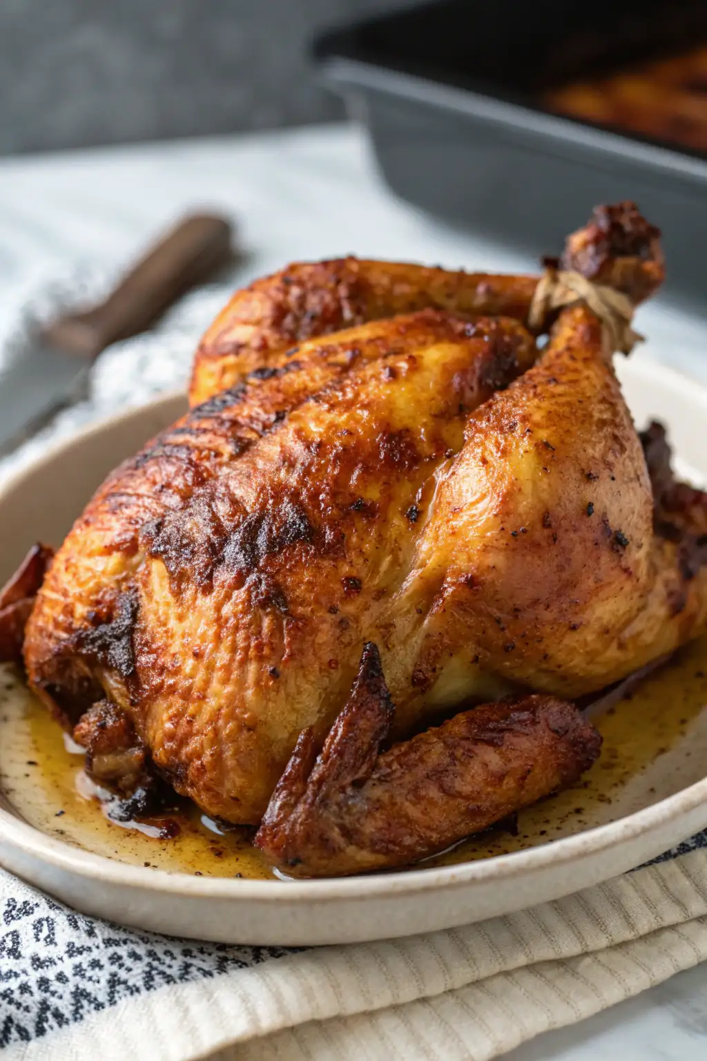 A delicious plate of Air Fryer Cornish Hen