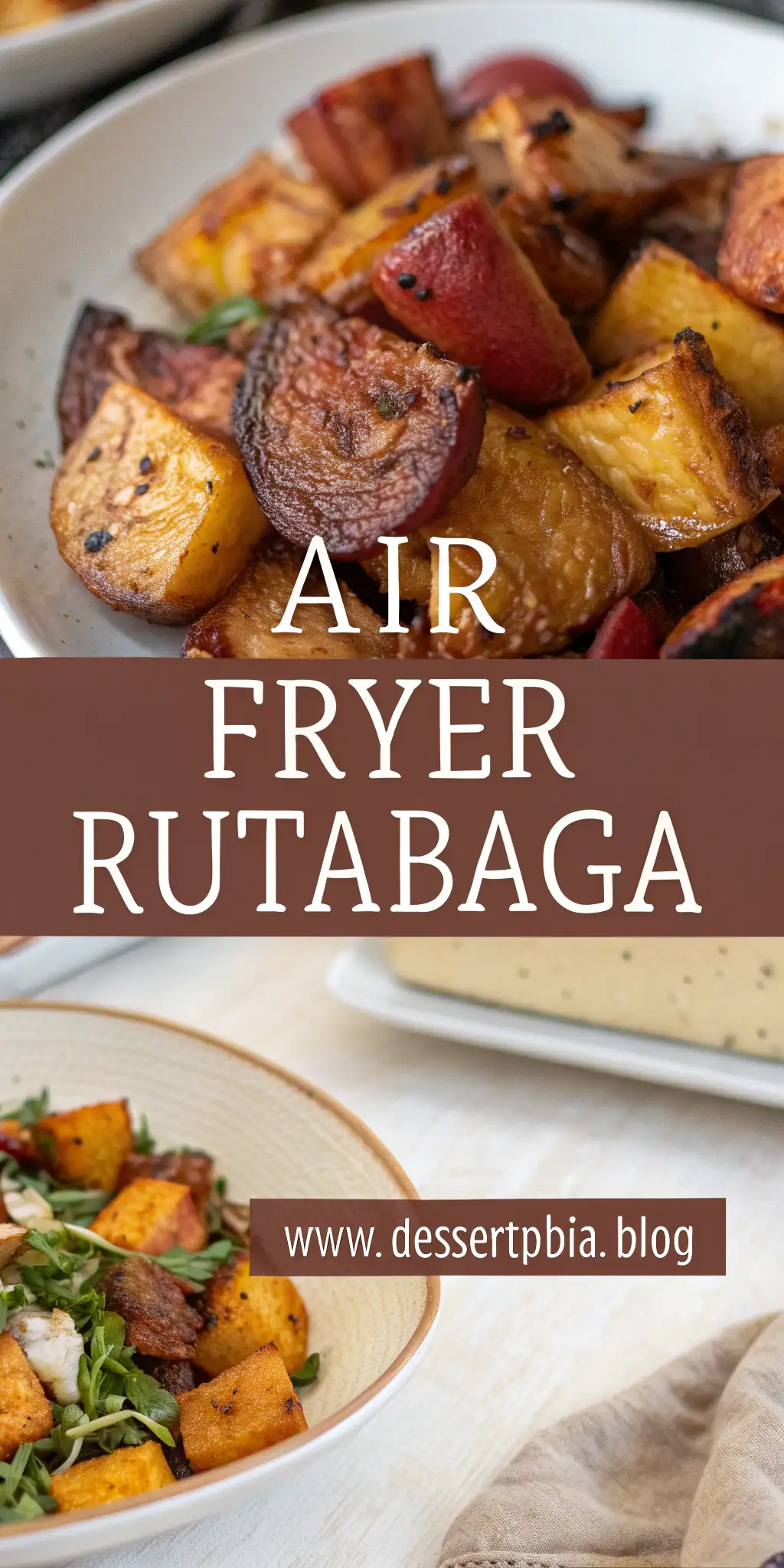 Pinterest image 2 for Air Fryer Rutabaga