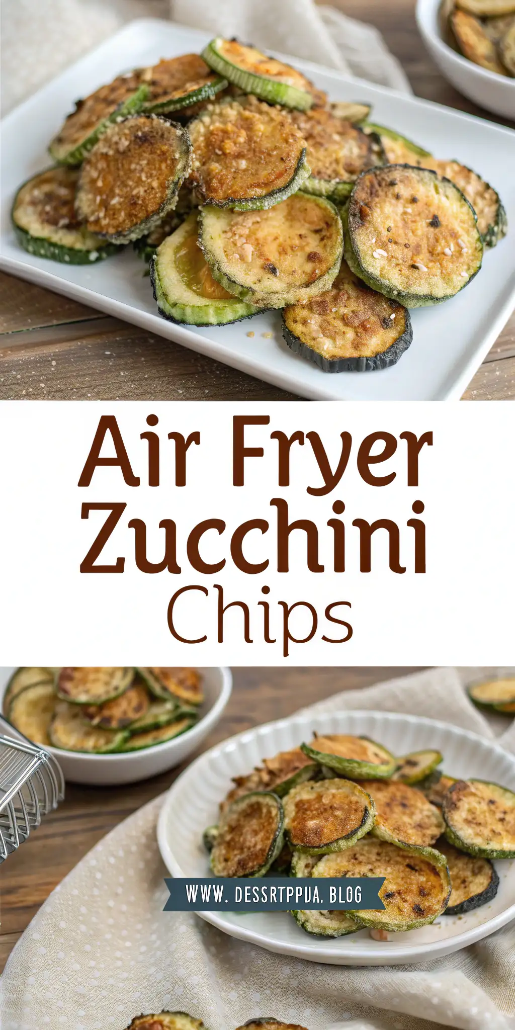 Pinterest image 2 for Air Fryer Zucchini Chips