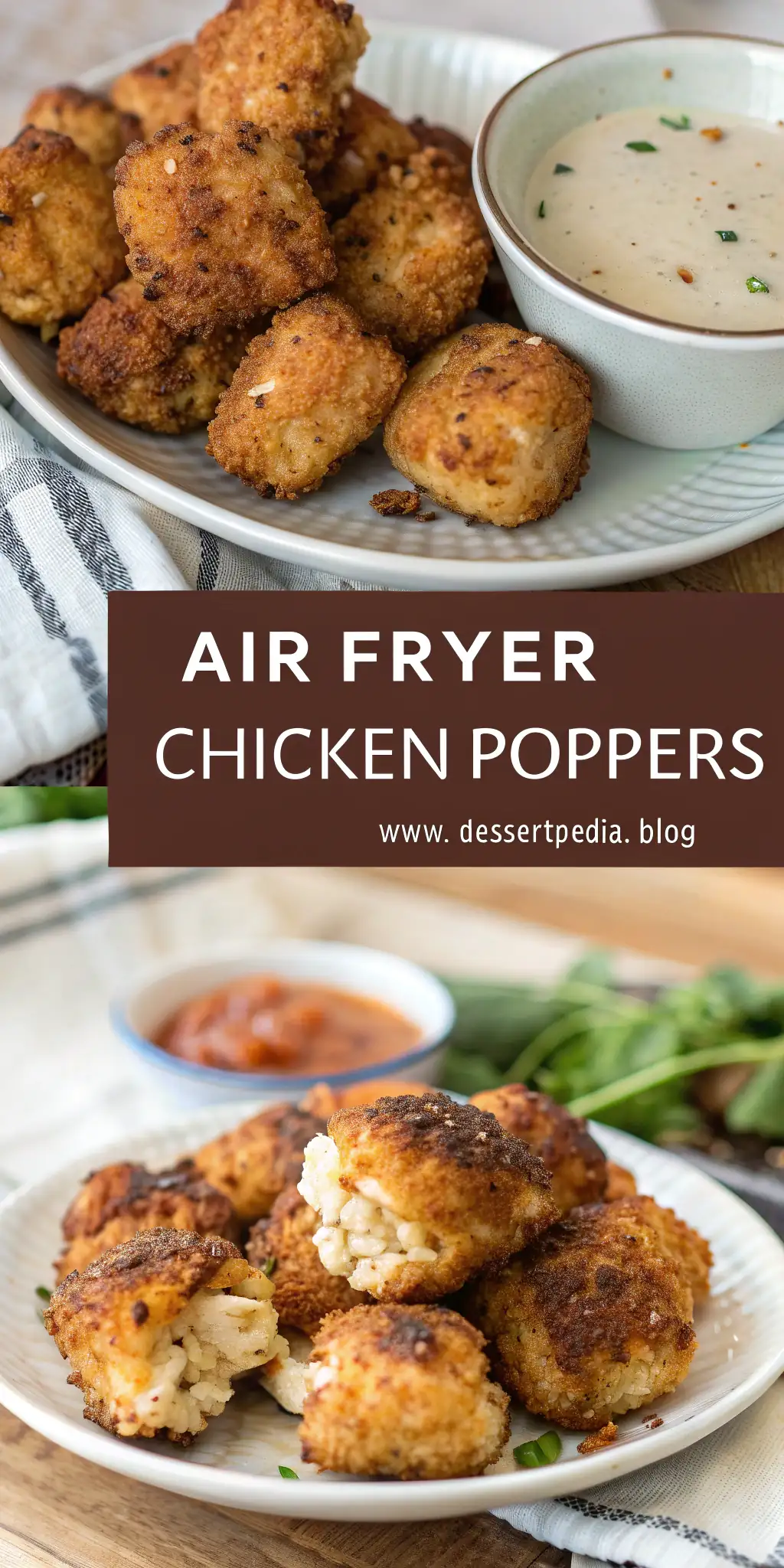 Pinterest image 2 for Air Fryer Chicken Poppers
