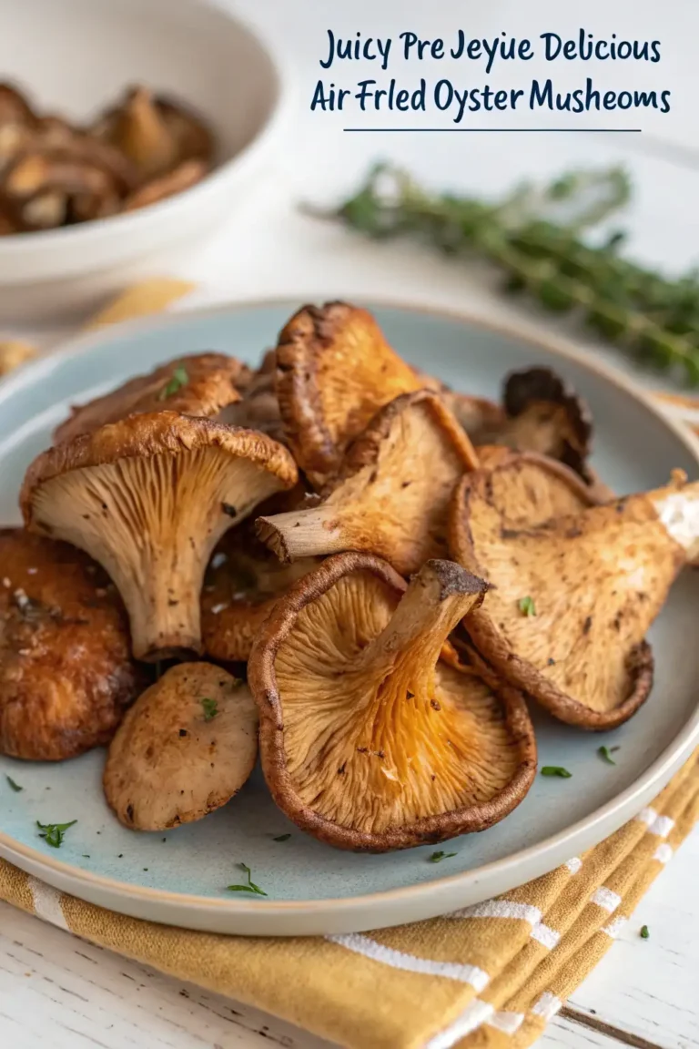 A delicious plate of Air Fryer Oyster Mushrooms