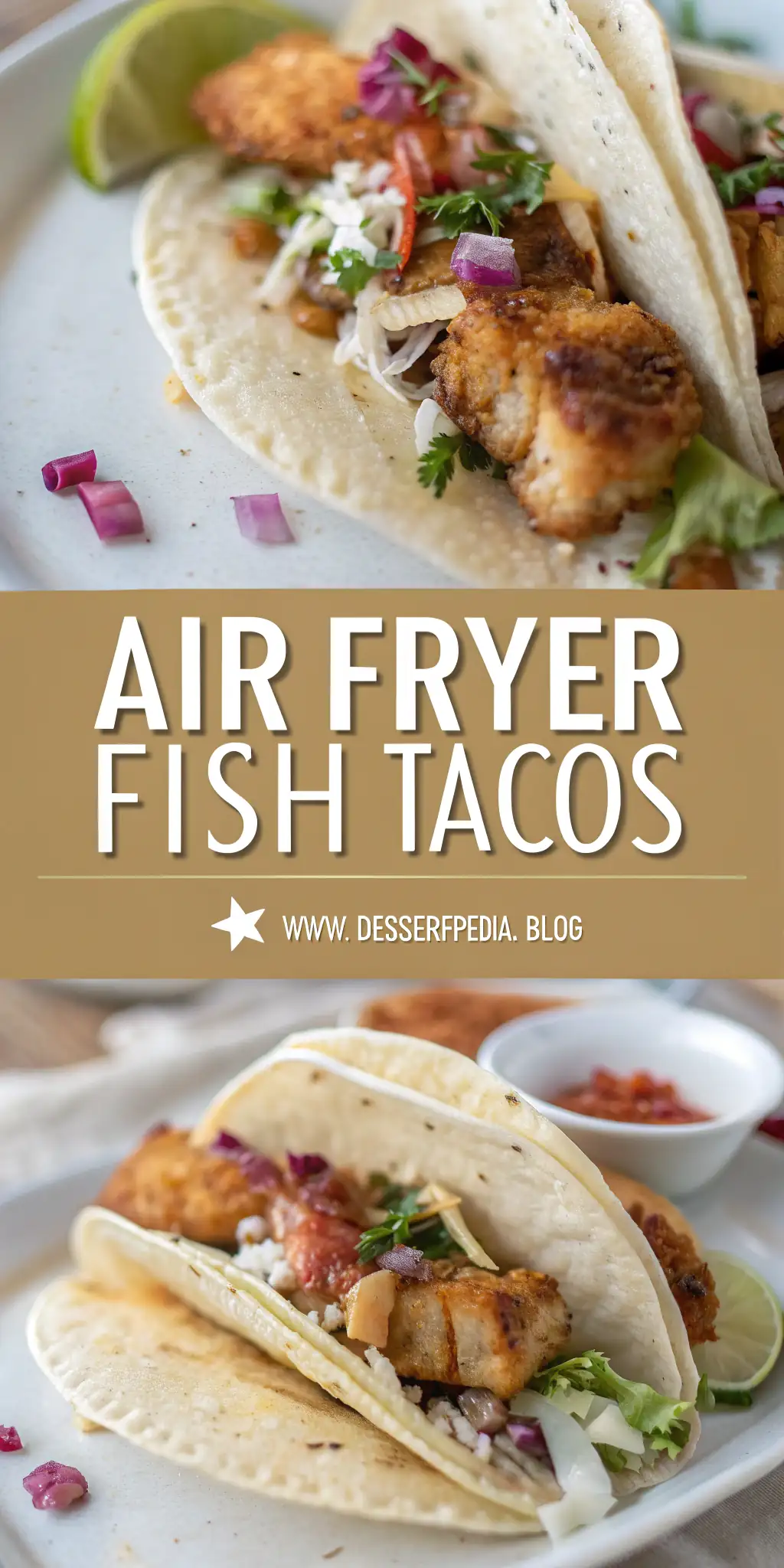Pinterest image 1 for Air Fryer Fish Tacos