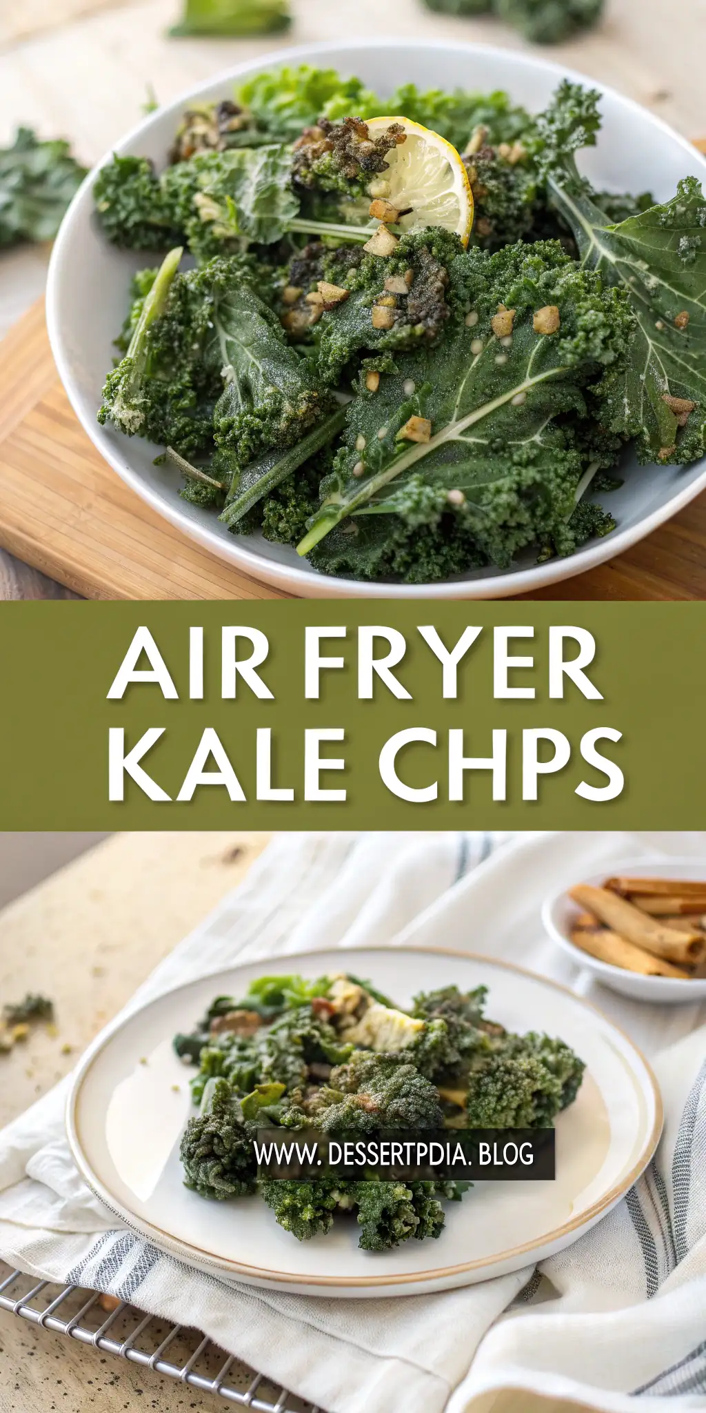 Pinterest image 2 for Air Fryer Kale Chips