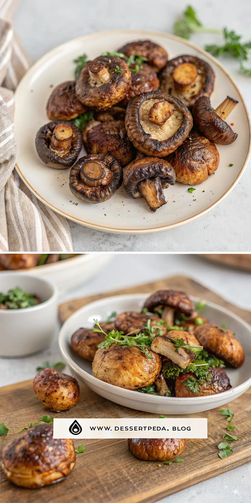Pinterest image 2 for Air Fryer Mushrooms