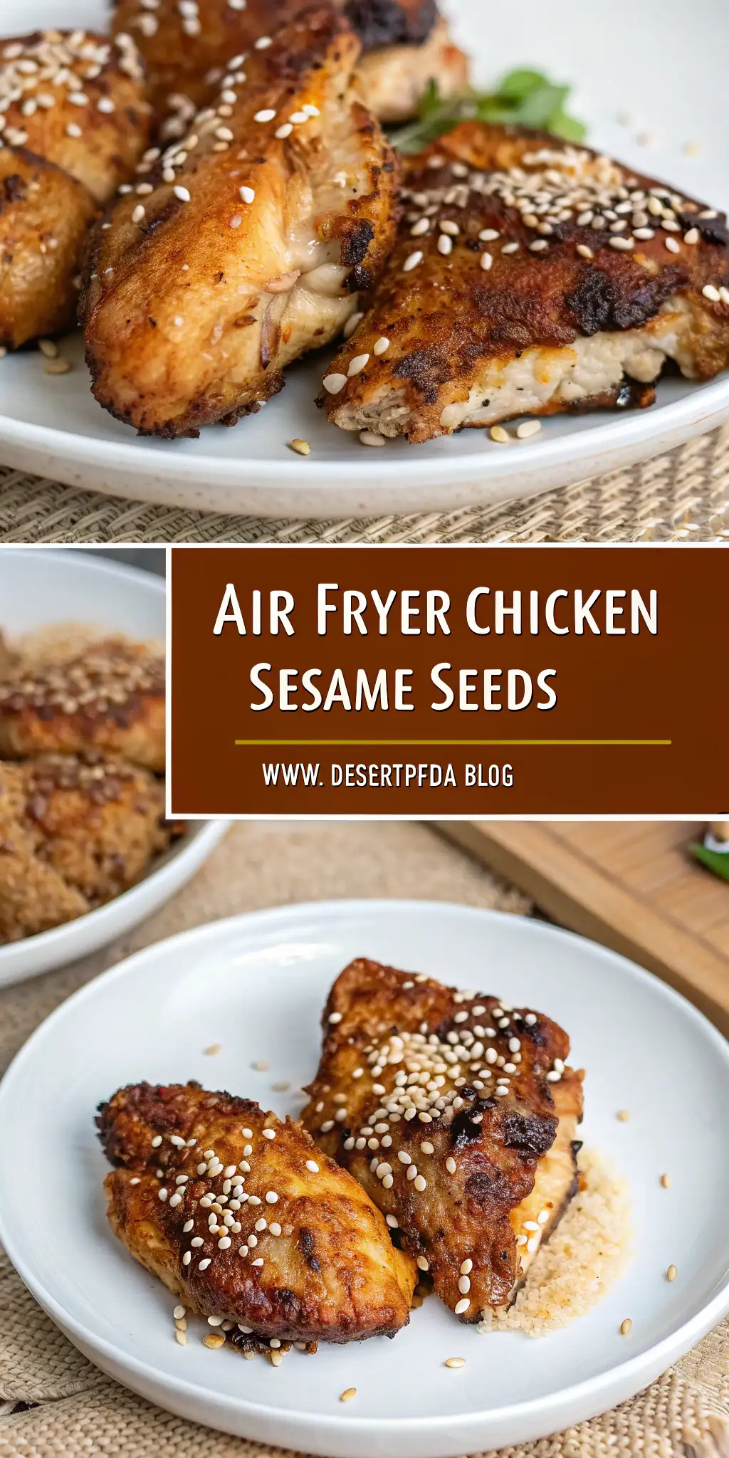 Pinterest image 2 for Air Fryer Chicken Sesame Seeds