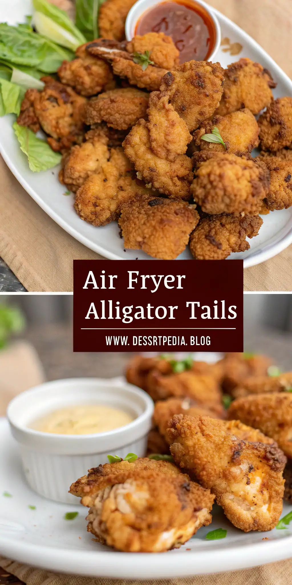 Pinterest image 2 for Air Fryer Alligator Tails