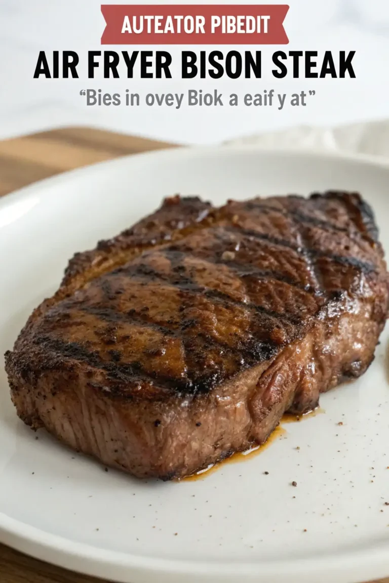A delicious plate of Air Fryer Bison Steak