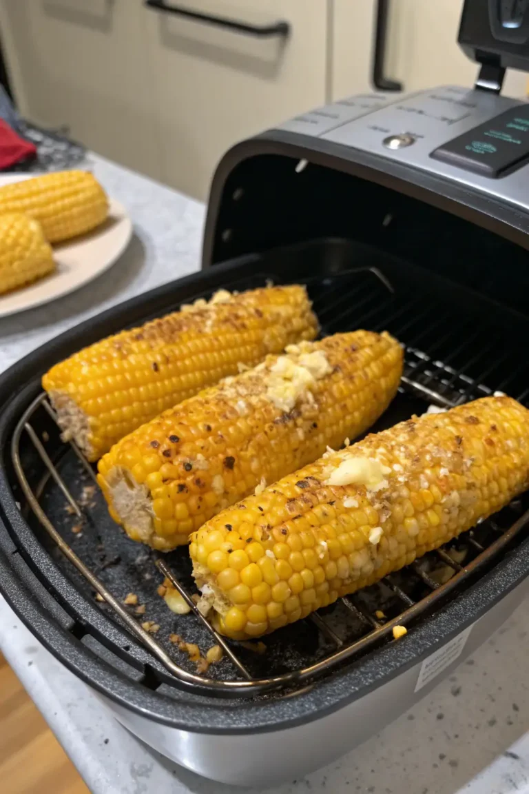 A delicious plate of Air Fryer Corn on the Cob
