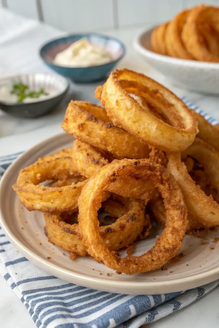 A delicious plate of Air Fryer Onion Rings