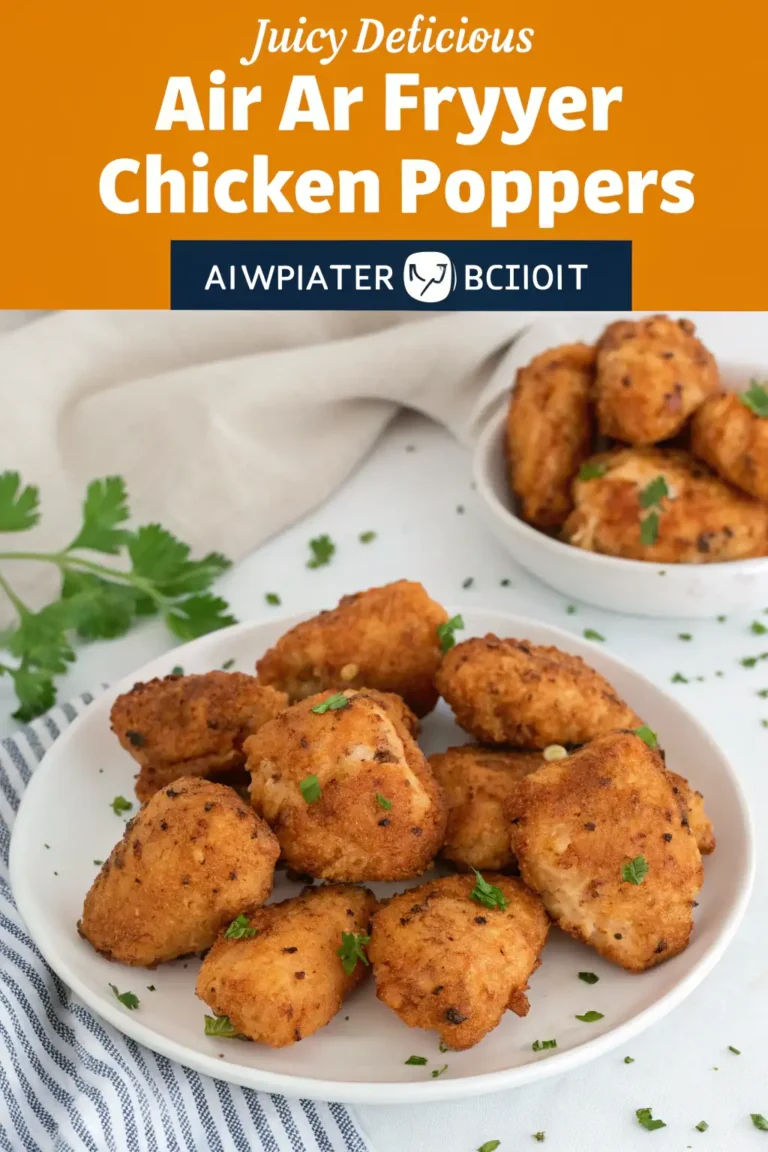 A delicious plate of Air Fryer Chicken Poppers