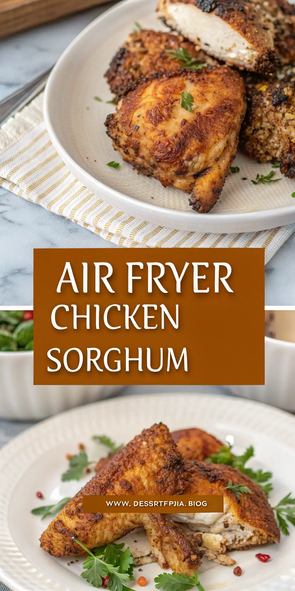 Pinterest image 2 for Air Fryer Chicken Sorghum