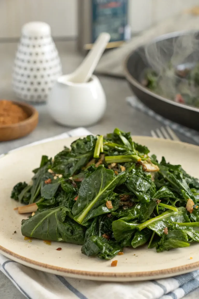 A delicious plate of Air Fryer Collard Greens
