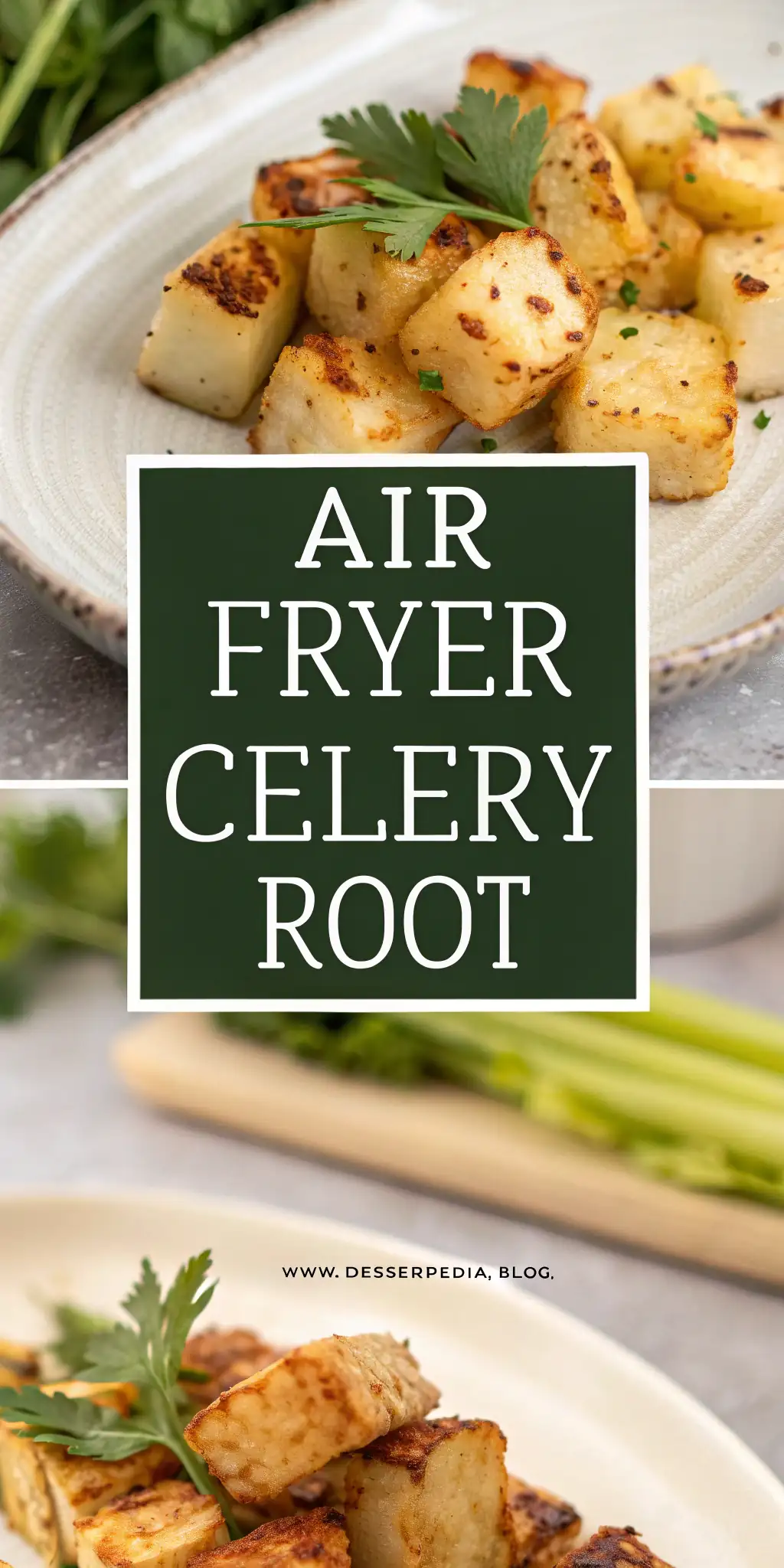 Pinterest image 1 for Air Fryer Celery Root