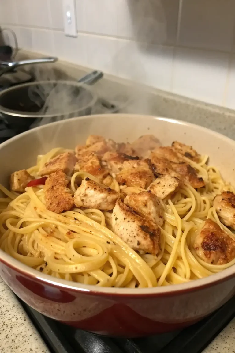 A delicious plate of Air Fryer Chicken Pasta
