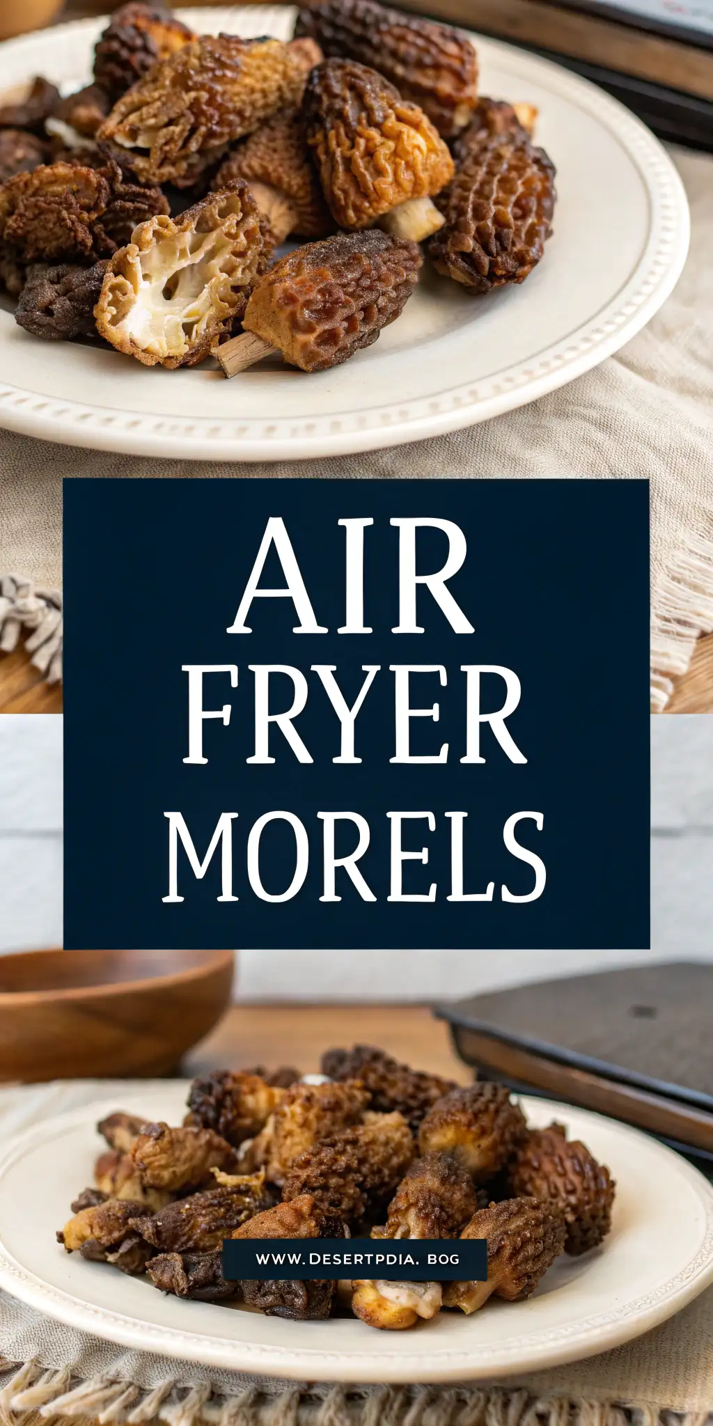 Pinterest image 1 for Air Fryer Morels