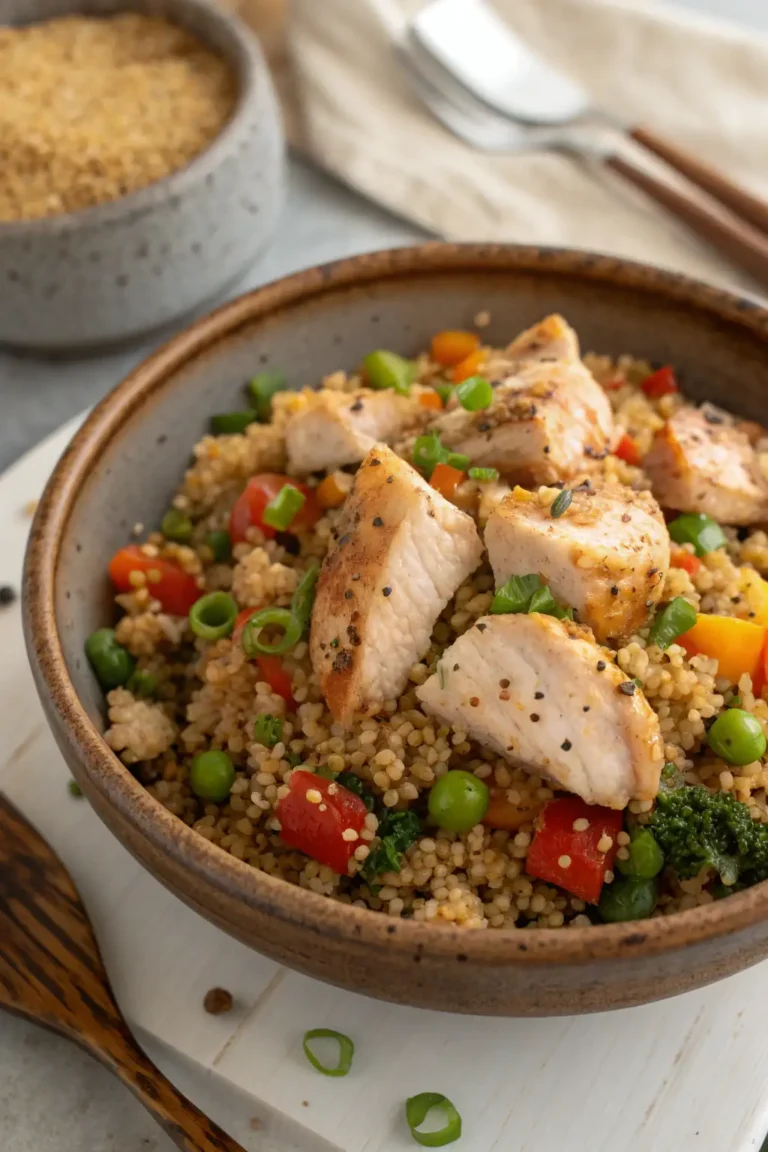 A delicious plate of Air Fryer Chicken Quinoa Seeds
