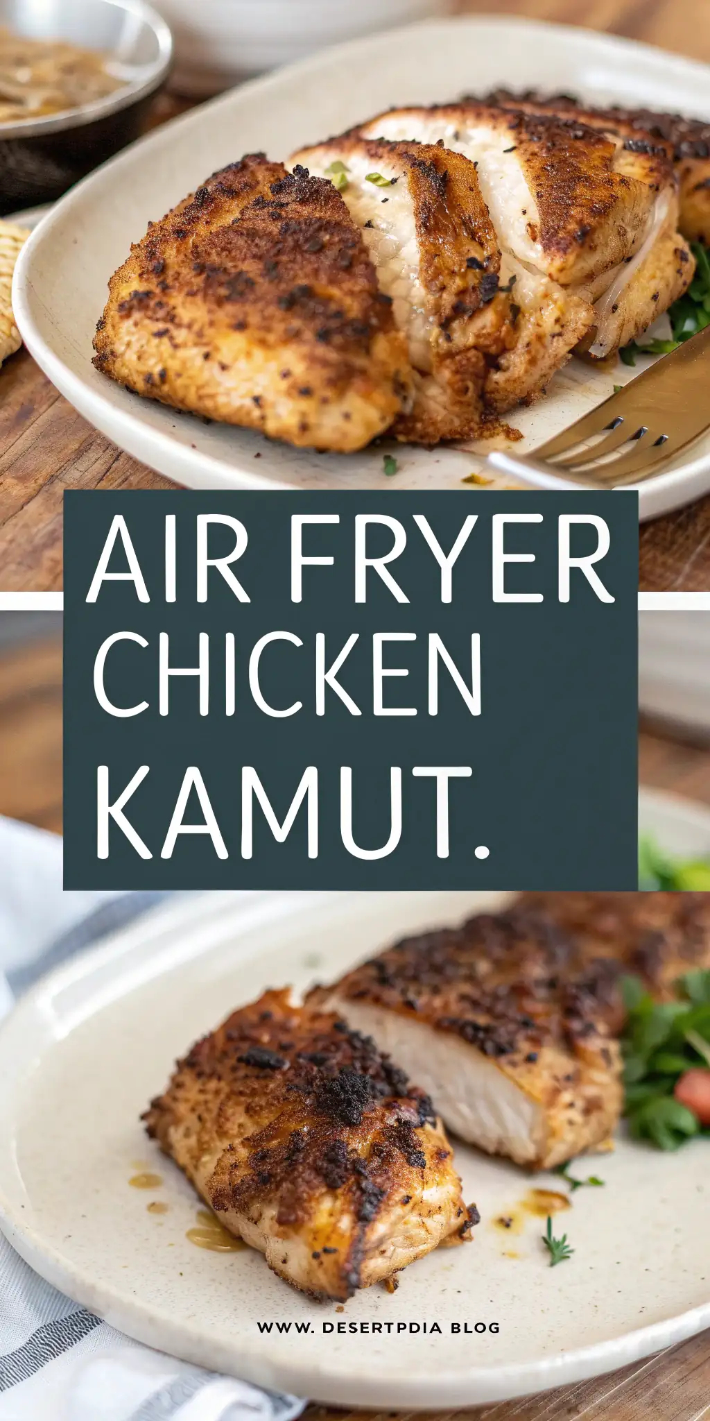 Pinterest image 1 for Air Fryer Chicken Kamut