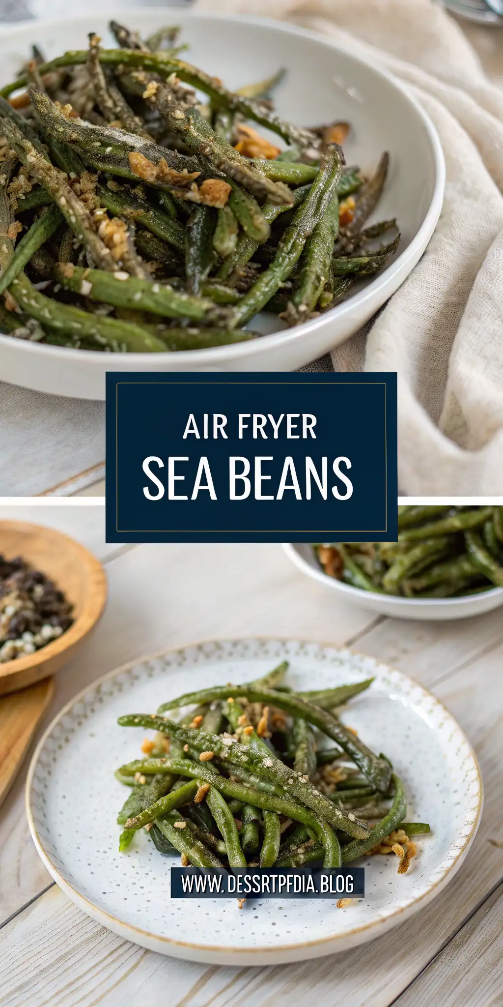 Pinterest image 2 for Air Fryer Sea Beans