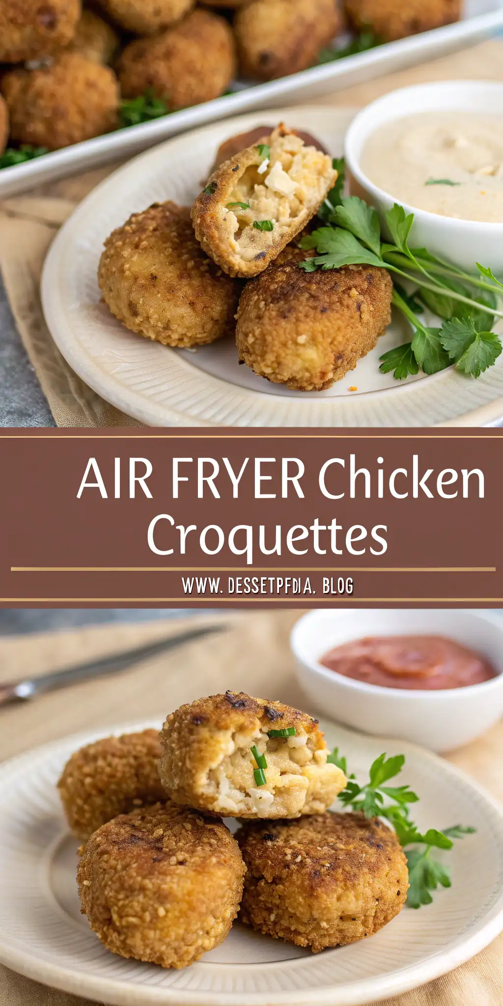 Pinterest image 2 for Air Fryer Chicken Croquettes