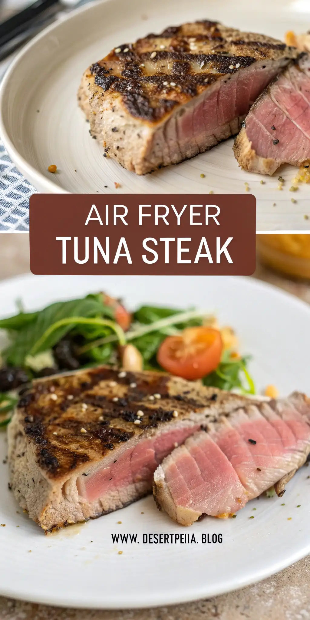 Pinterest image 1 for Air Fryer Tuna Steak