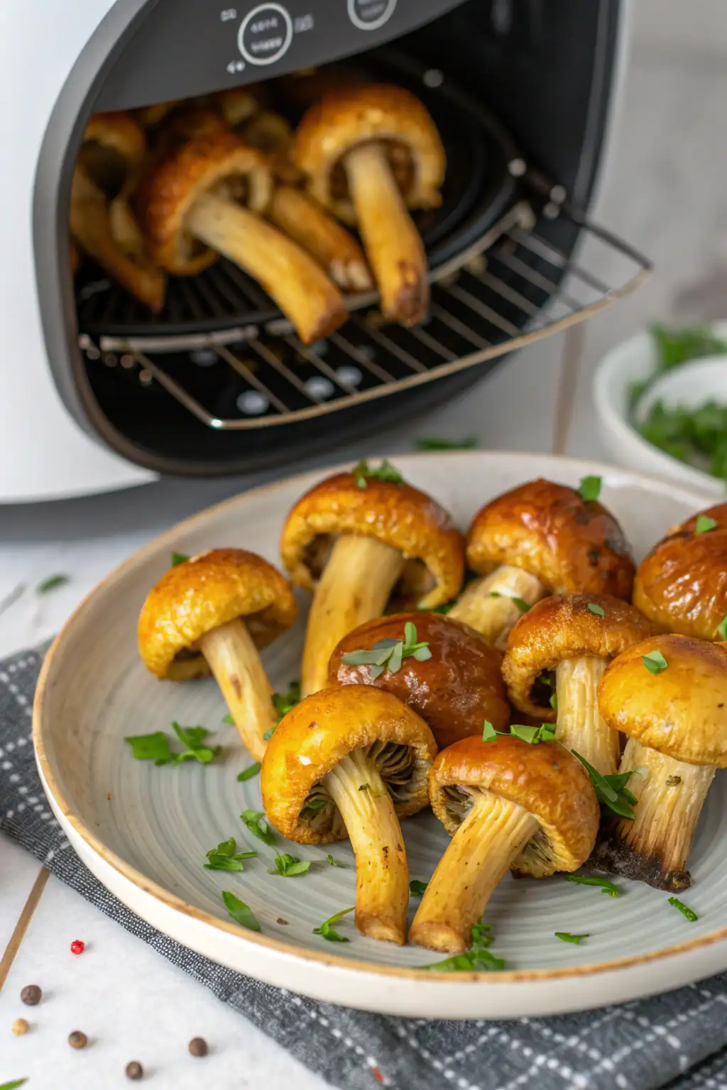A delicious plate of Air Fryer Enoki