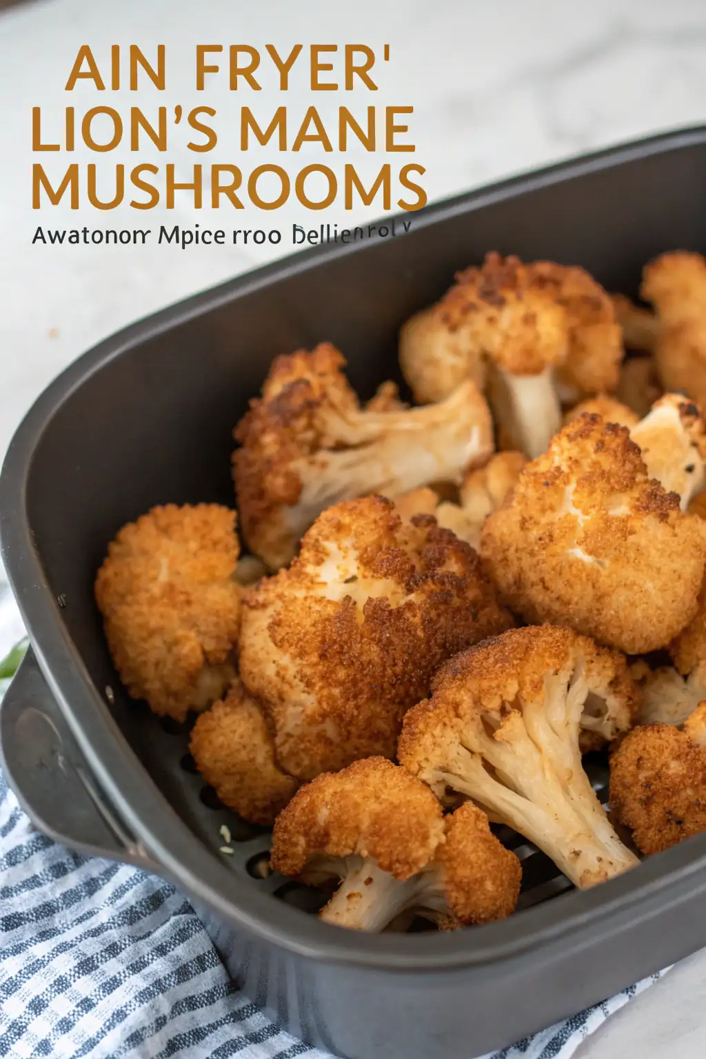A delicious plate of Air Fryer Lion's Mane