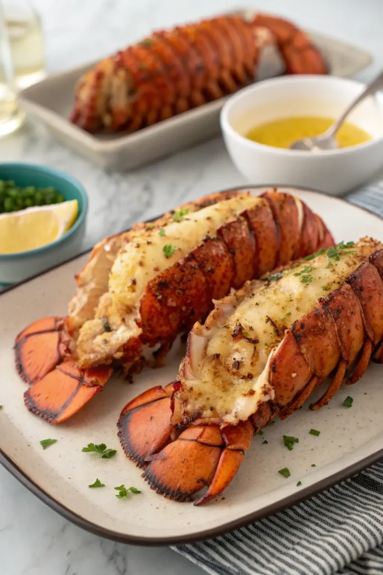 A delicious plate of Air Fryer Lobster Tails