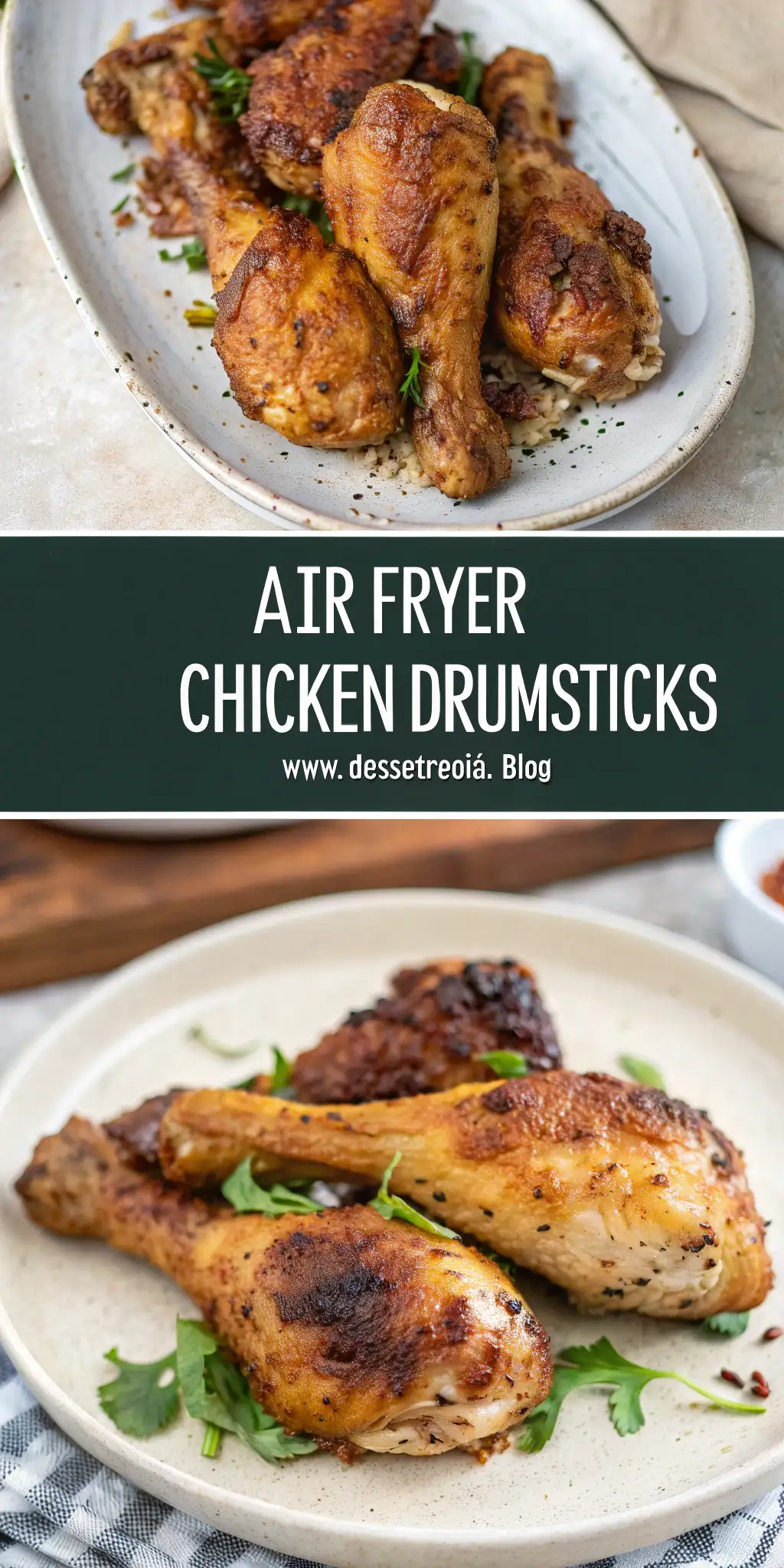 Pinterest image 1 for Air Fryer Chicken Drumsticks
