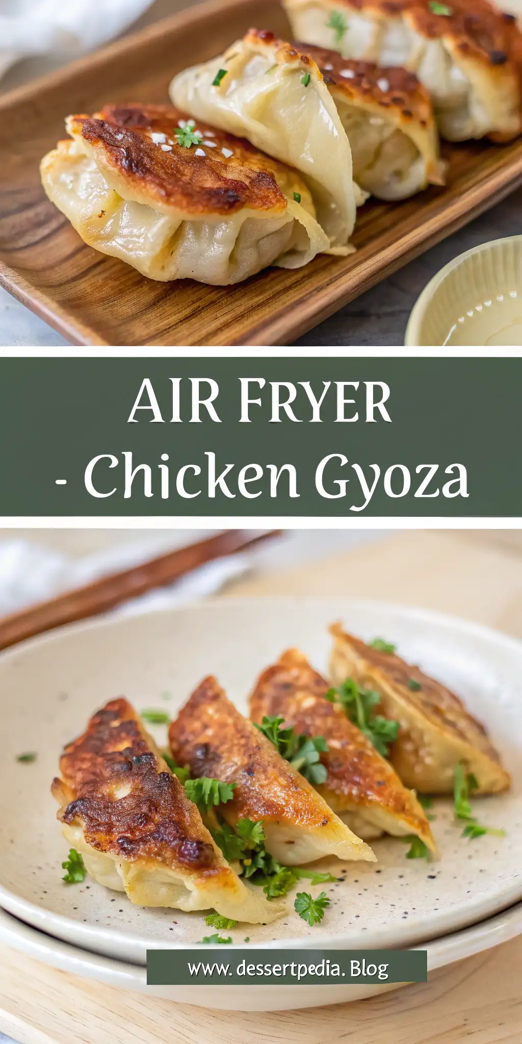 Pinterest image 2 for Air Fryer Chicken Gyoza