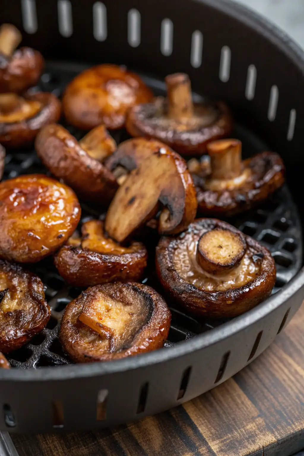 A delicious plate of Air Fryer Shiitake