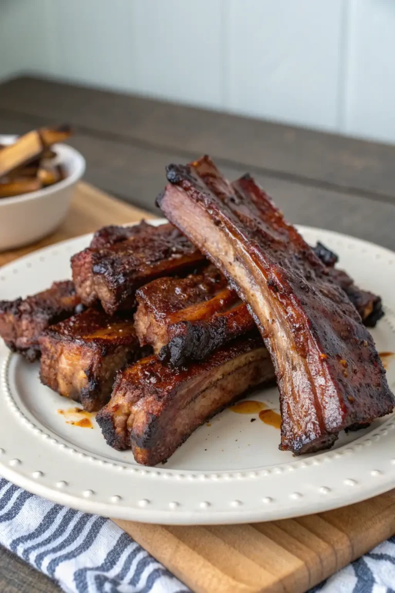 A delicious plate of Air Fryer Elk Ribs