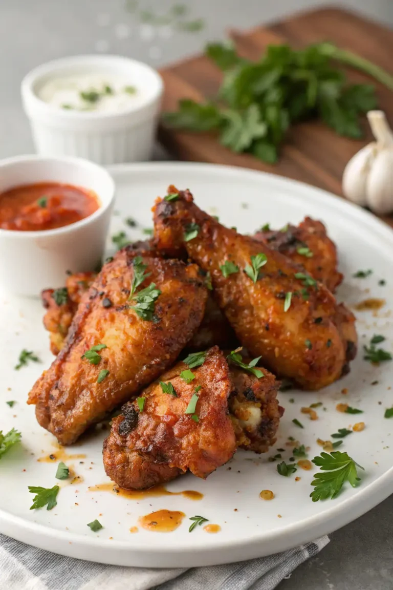 A delicious plate of Air Fryer Chicken Wings