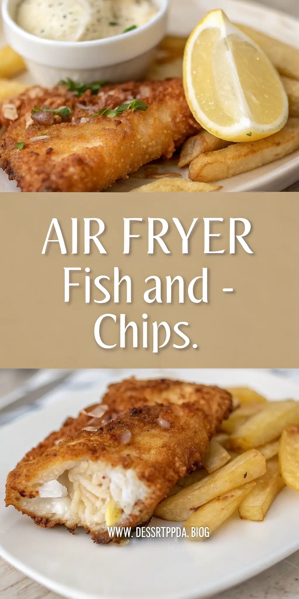 Pinterest image 2 for Air Fryer Fish and Chips