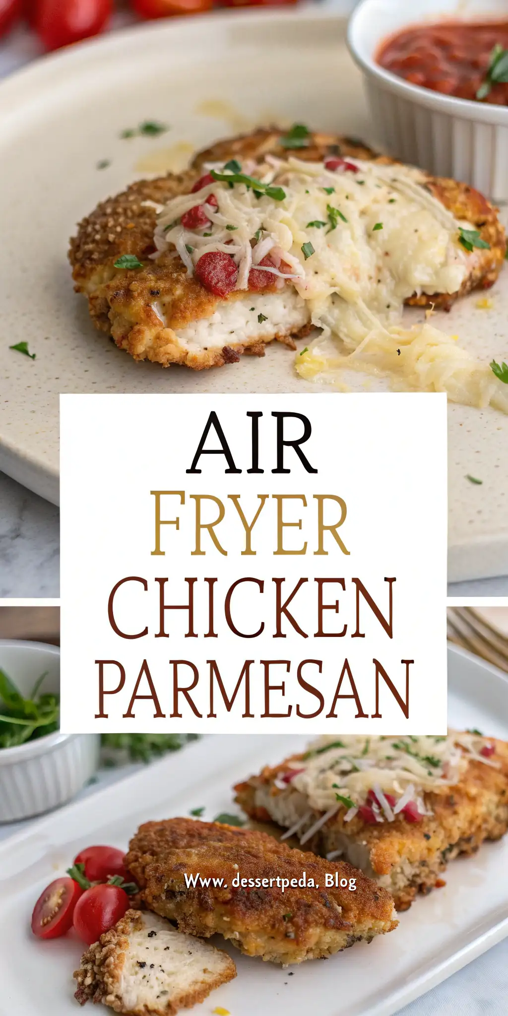 Pinterest image 2 for Air Fryer Chicken Parmesan