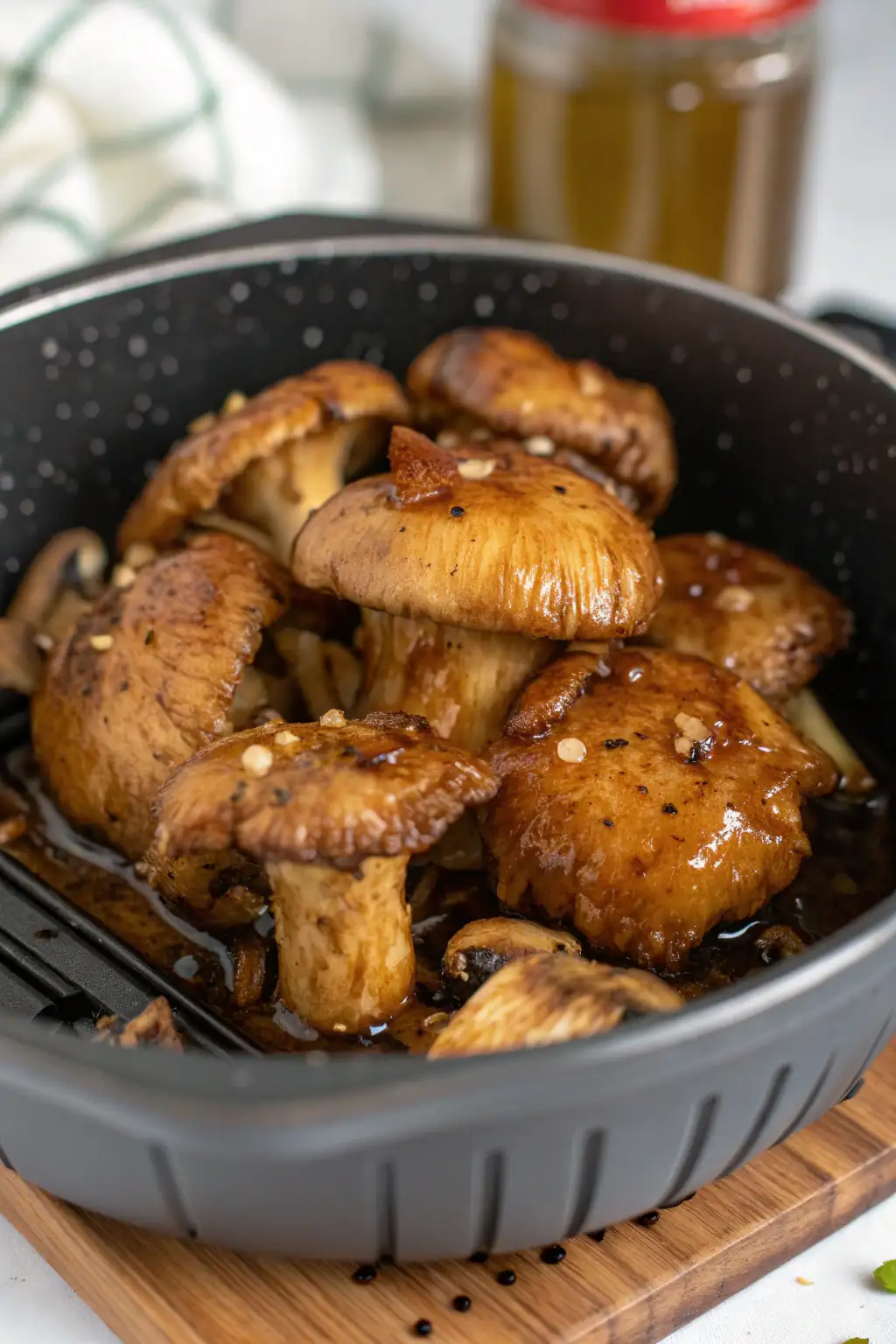 A delicious plate of Air Fryer Maitake
