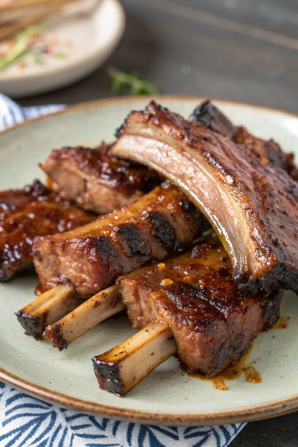 A delicious plate of Air Fryer Lamb Ribs