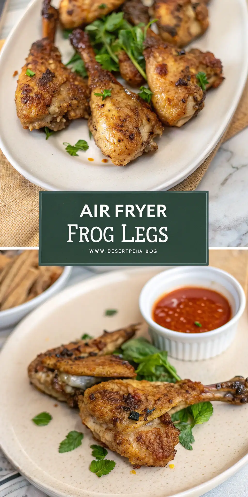 Pinterest image 1 for Air Fryer Frog Legs