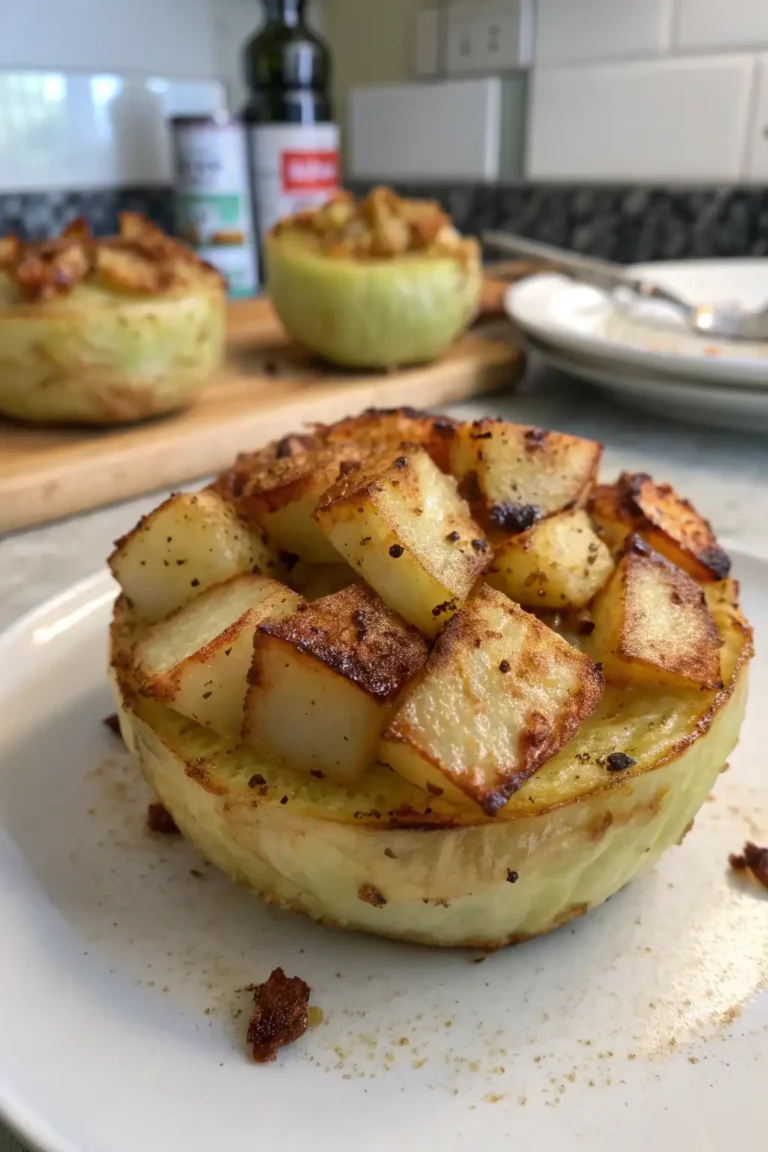 A delicious plate of Air Fryer Kohlrabi