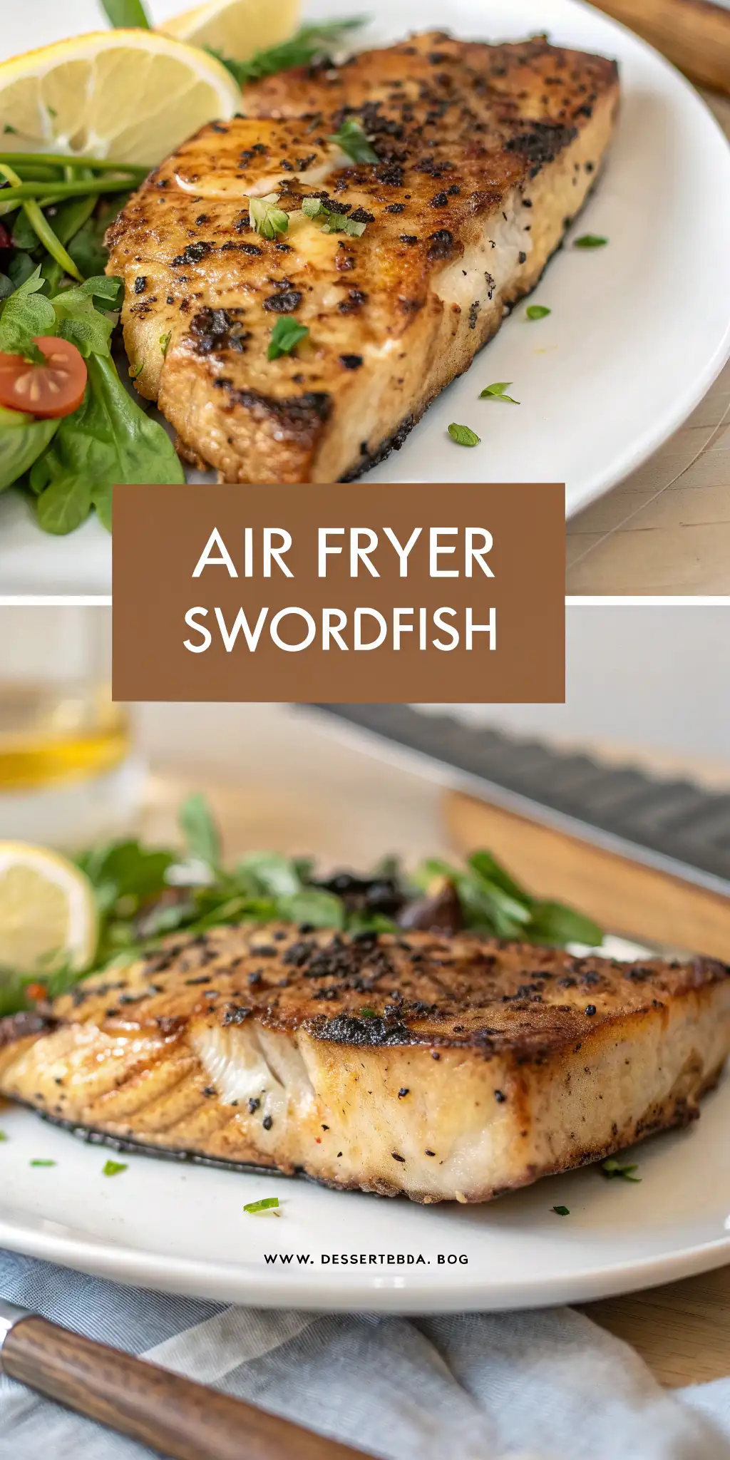 Pinterest image 2 for Air Fryer Swordfish